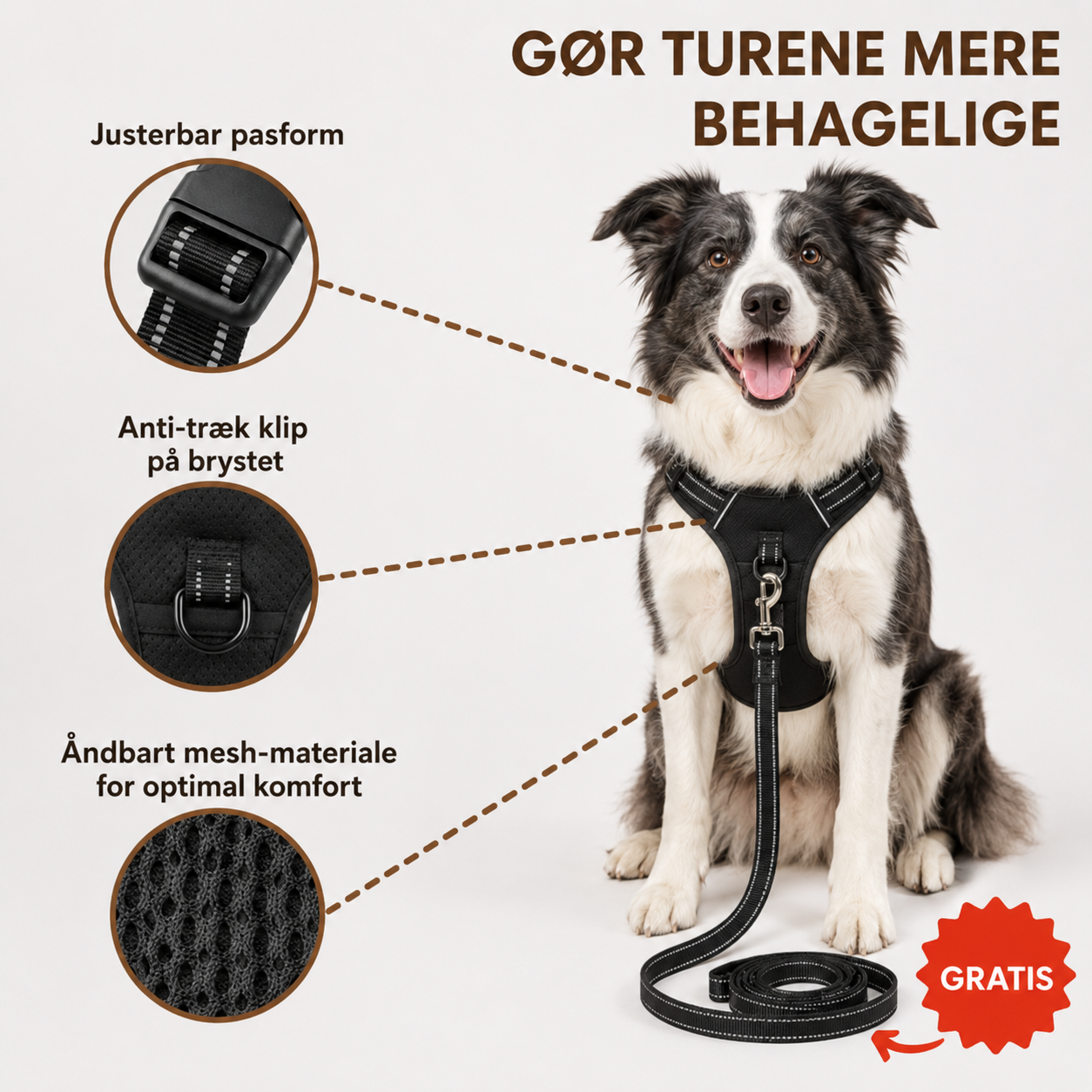 PoteNord™ Anti-Træk Hundesele