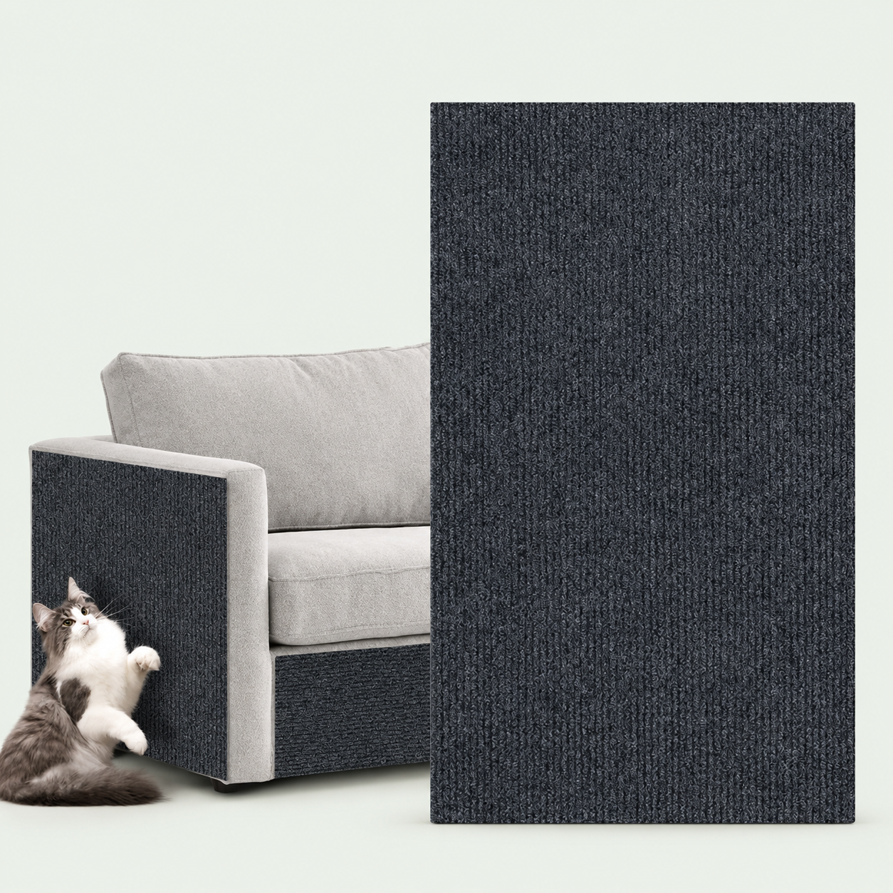 NordicPet kradsemåtte i skandinavisk stue — diskret og elegant