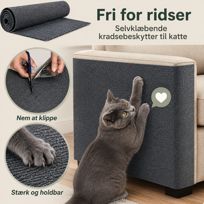 Kradsemåtte sort selvklæbende — beskyt din sofa mod kattekløer