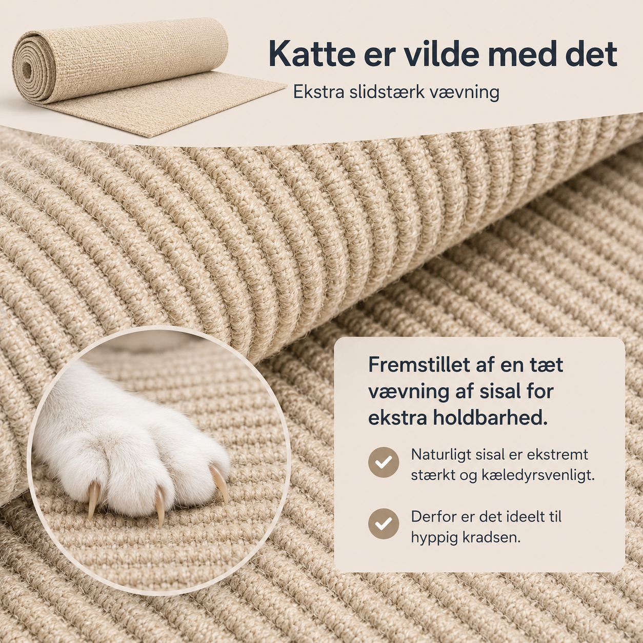 NordicPet kradsemåtte grå monteret på lænestol hjørne